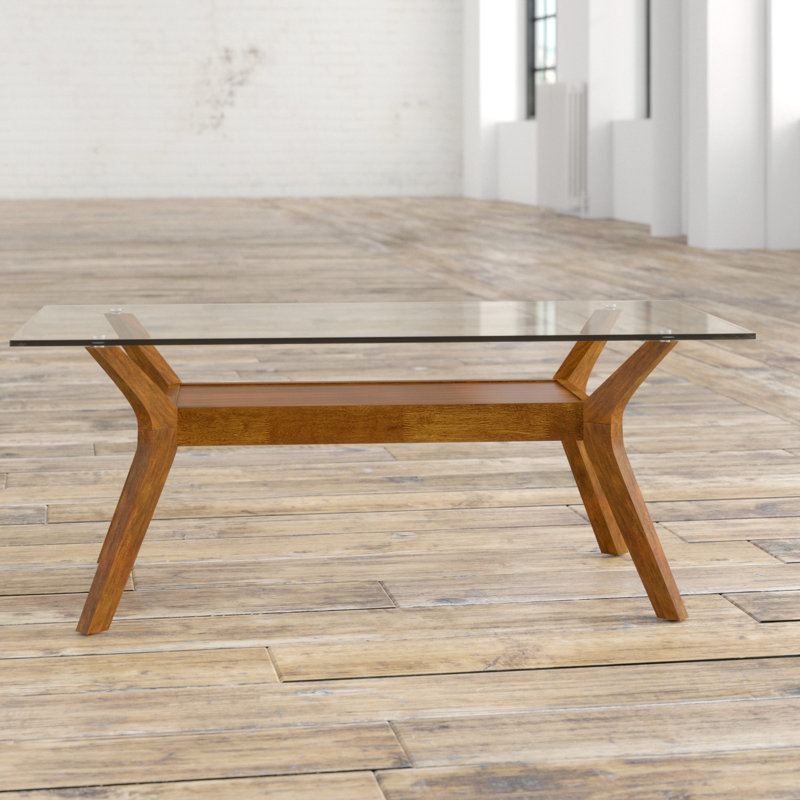 Wayfair glass and wood coffee table discount